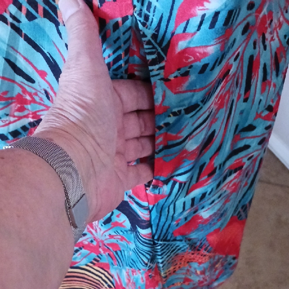 NWT- Sleeveless Tropical Print Shift Dress - Multicolor - Picture 7 of 13